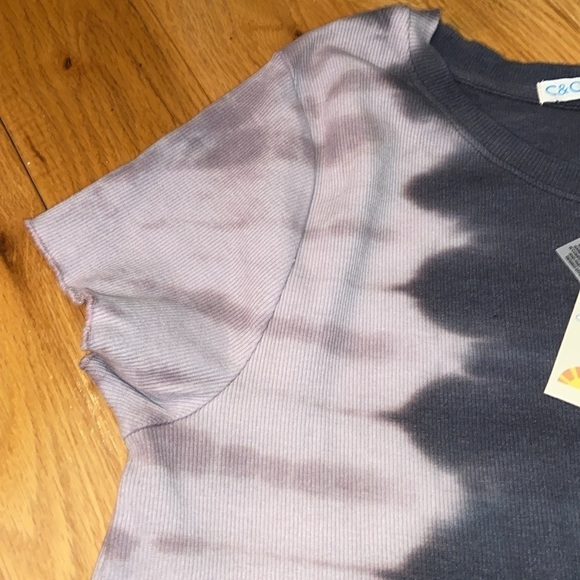 NWT C & C California Tie Dye Short Sleeve Top in size L - Picture 3 of 5